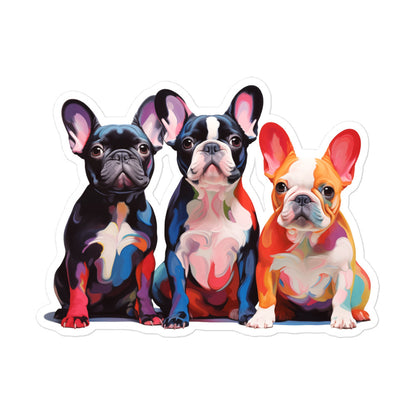 Three Frenchies Sticker