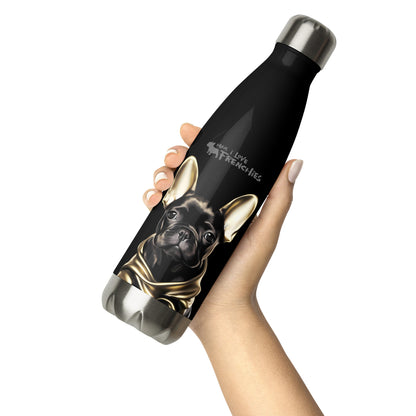 Gold Frenchie Stainless Steel Water Bottle