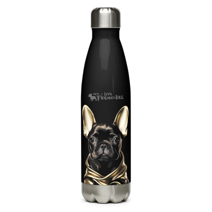 Gold Frenchie Stainless Steel Water Bottle