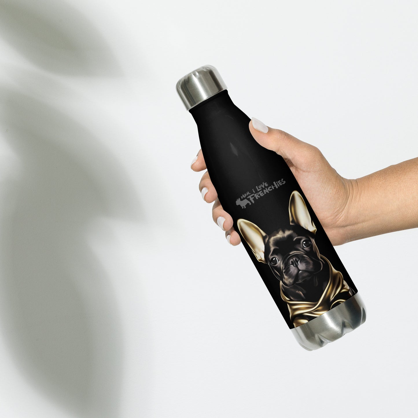 Gold Frenchie Stainless Steel Water Bottle