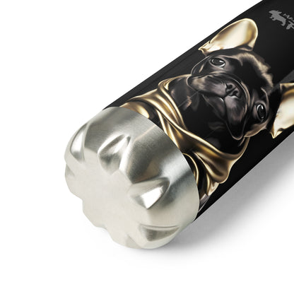 Gold Frenchie Stainless Steel Water Bottle