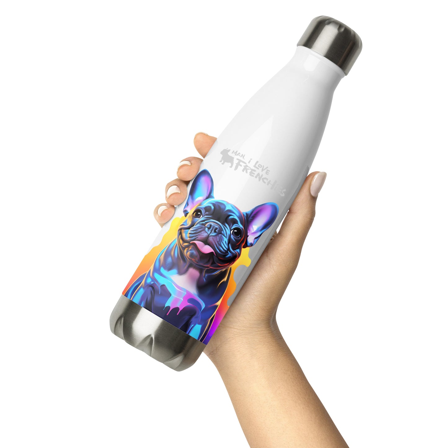 Neon Blue Stainless Steel Water Bottle