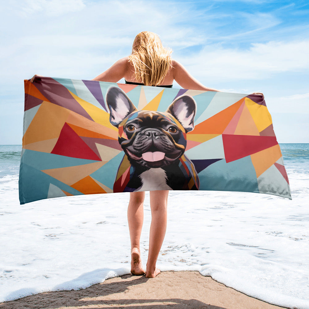 Geometric Brindle Beach Towel