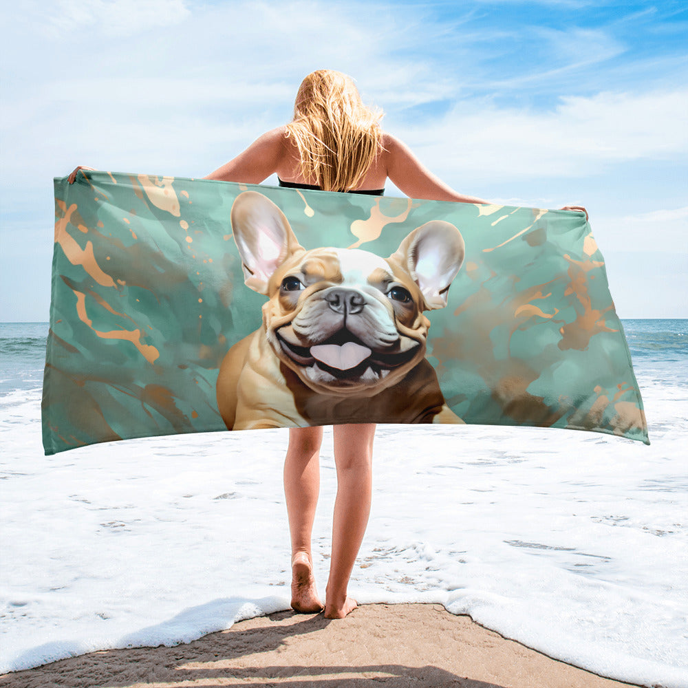 Green & Gold Pied Beach Towel