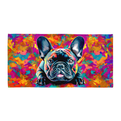 Maple Frenchie Beach Towel