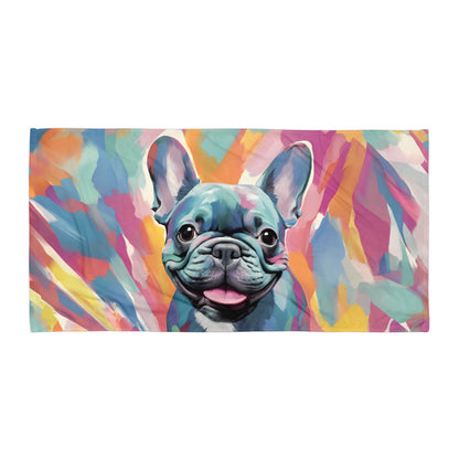 Watercolor Frenchie Beach Towel