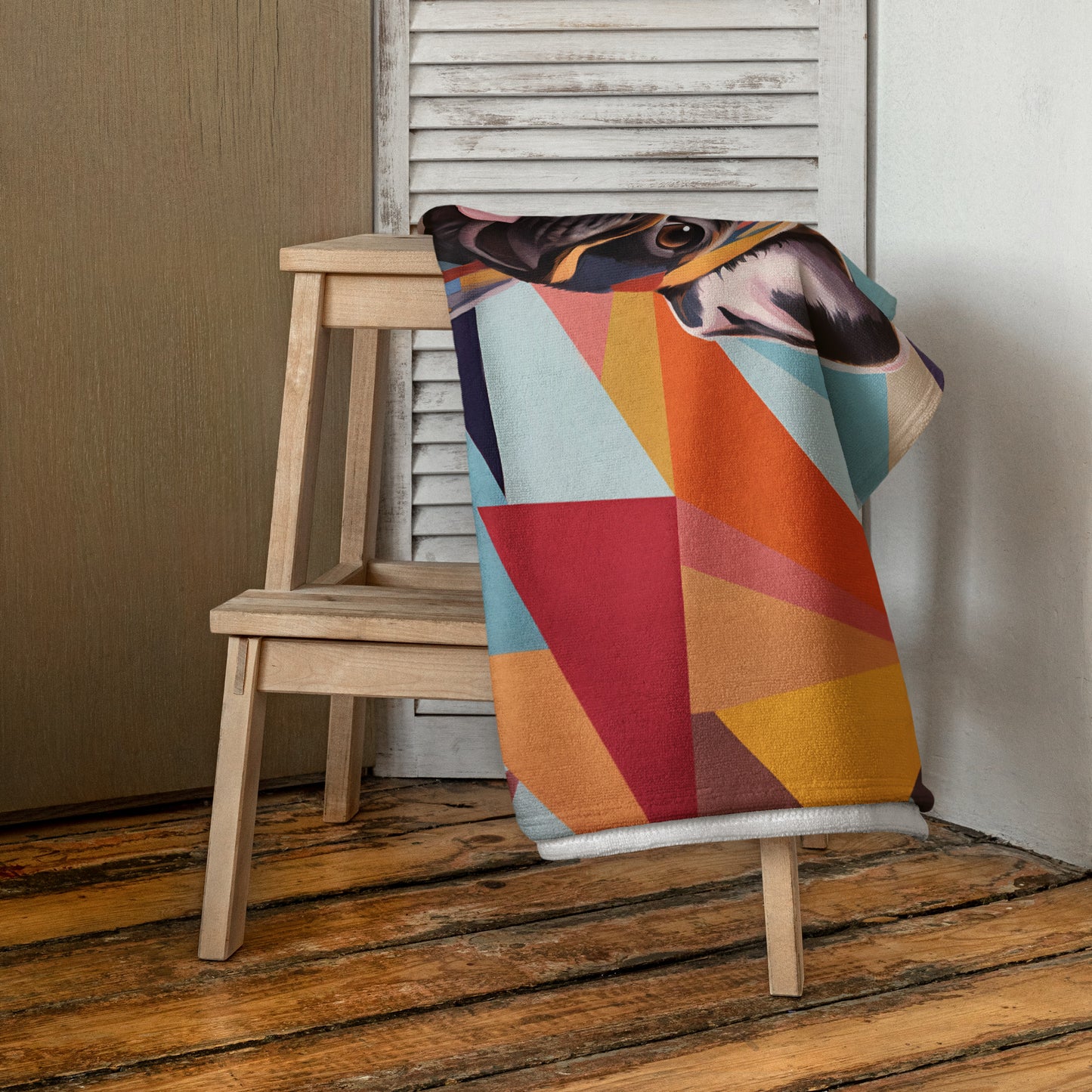 Geometric Brindle Beach Towel