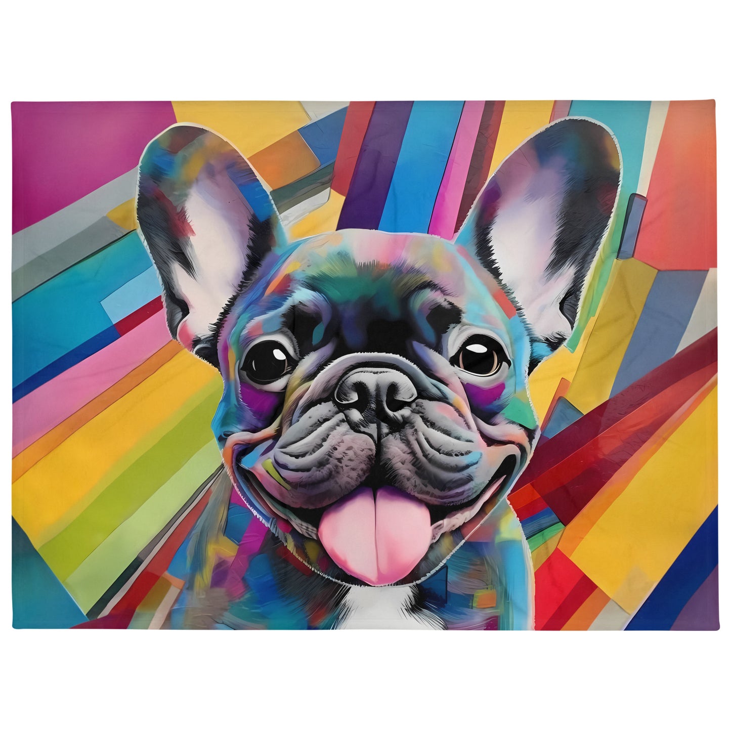 Stripey Frenchie Blanket