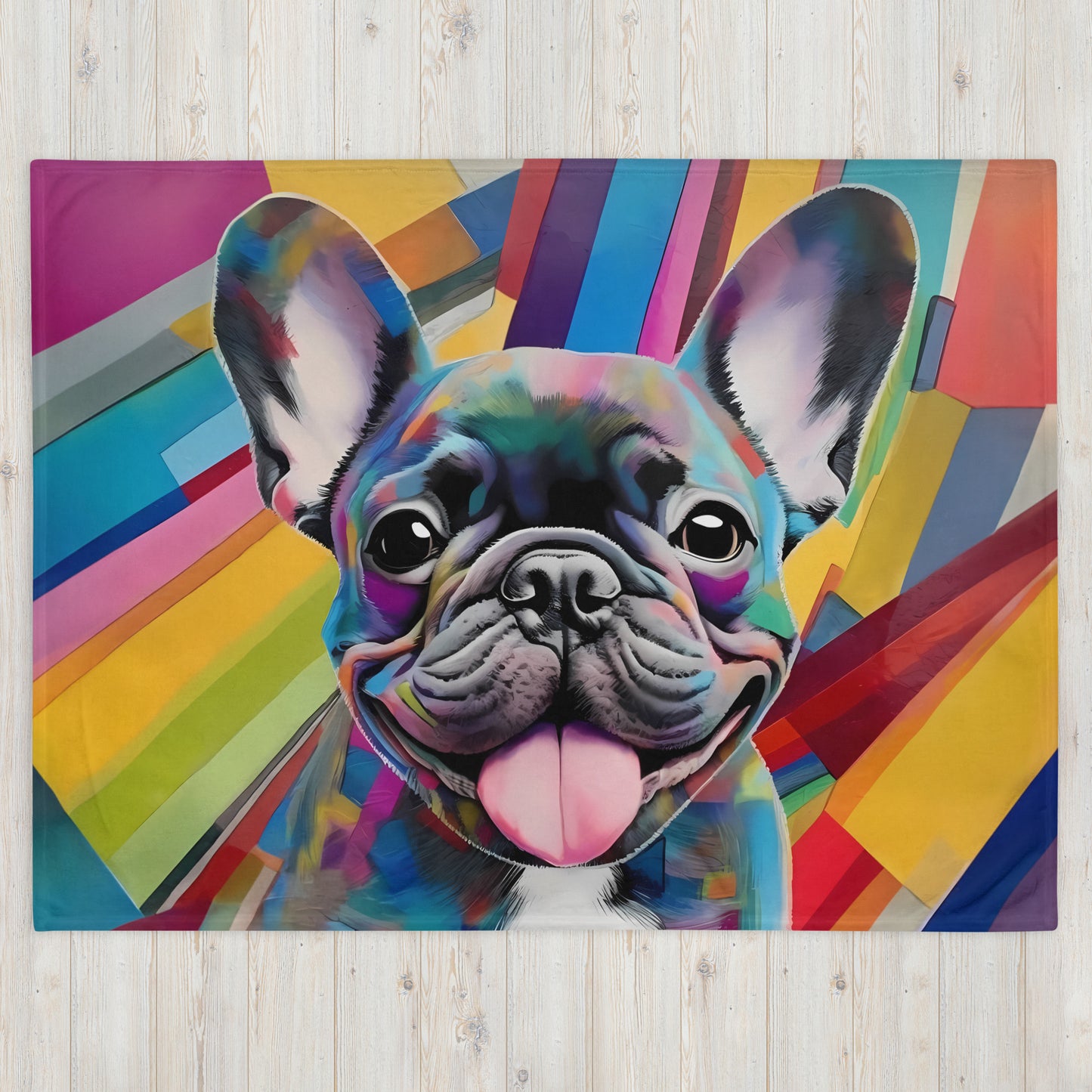 Stripey Frenchie Blanket