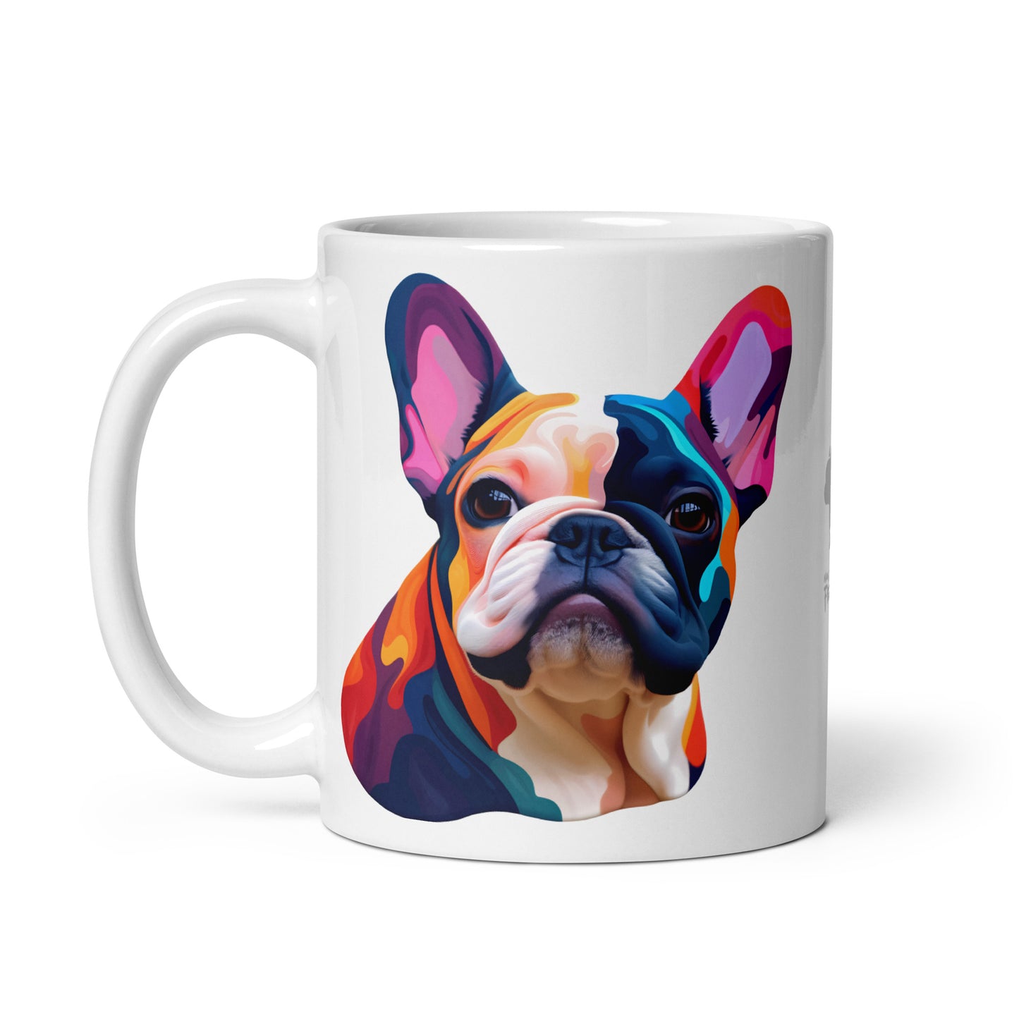 Vivid Pied Frenchie White Mug