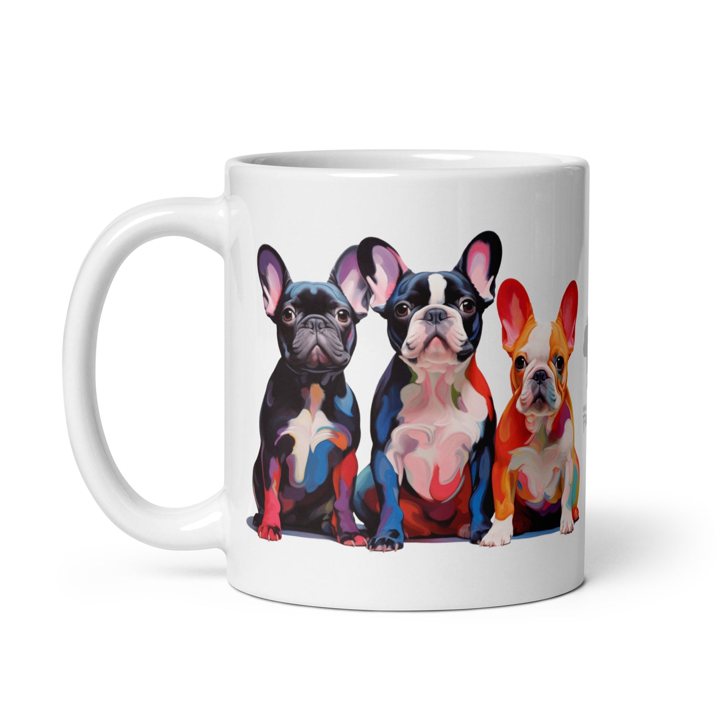 Three Frenchies White Mug