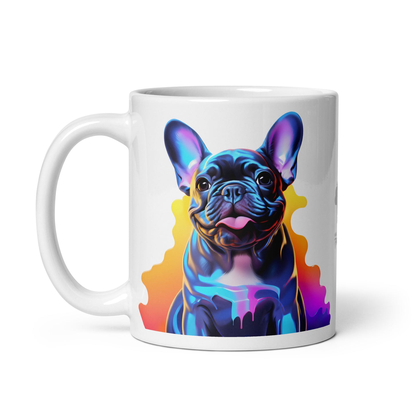 Neon Blue White Mug