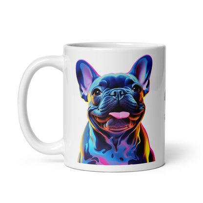 Neon Frenchie White Mug