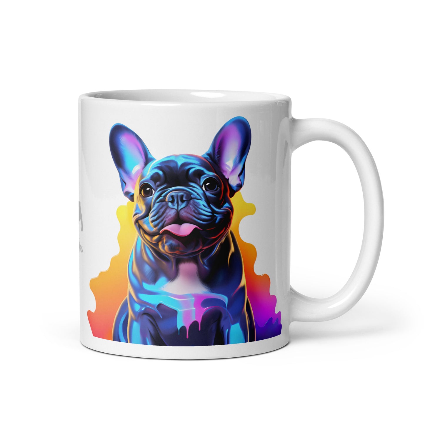 Neon Blue White Mug