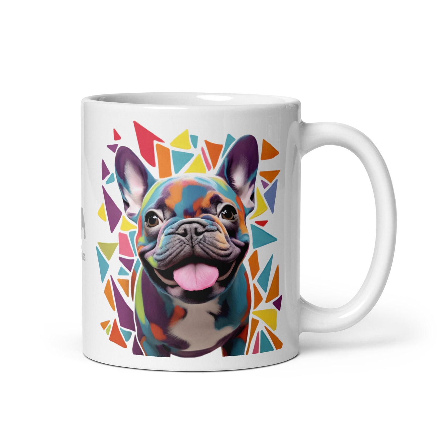 Geometric Frenchie White Mug