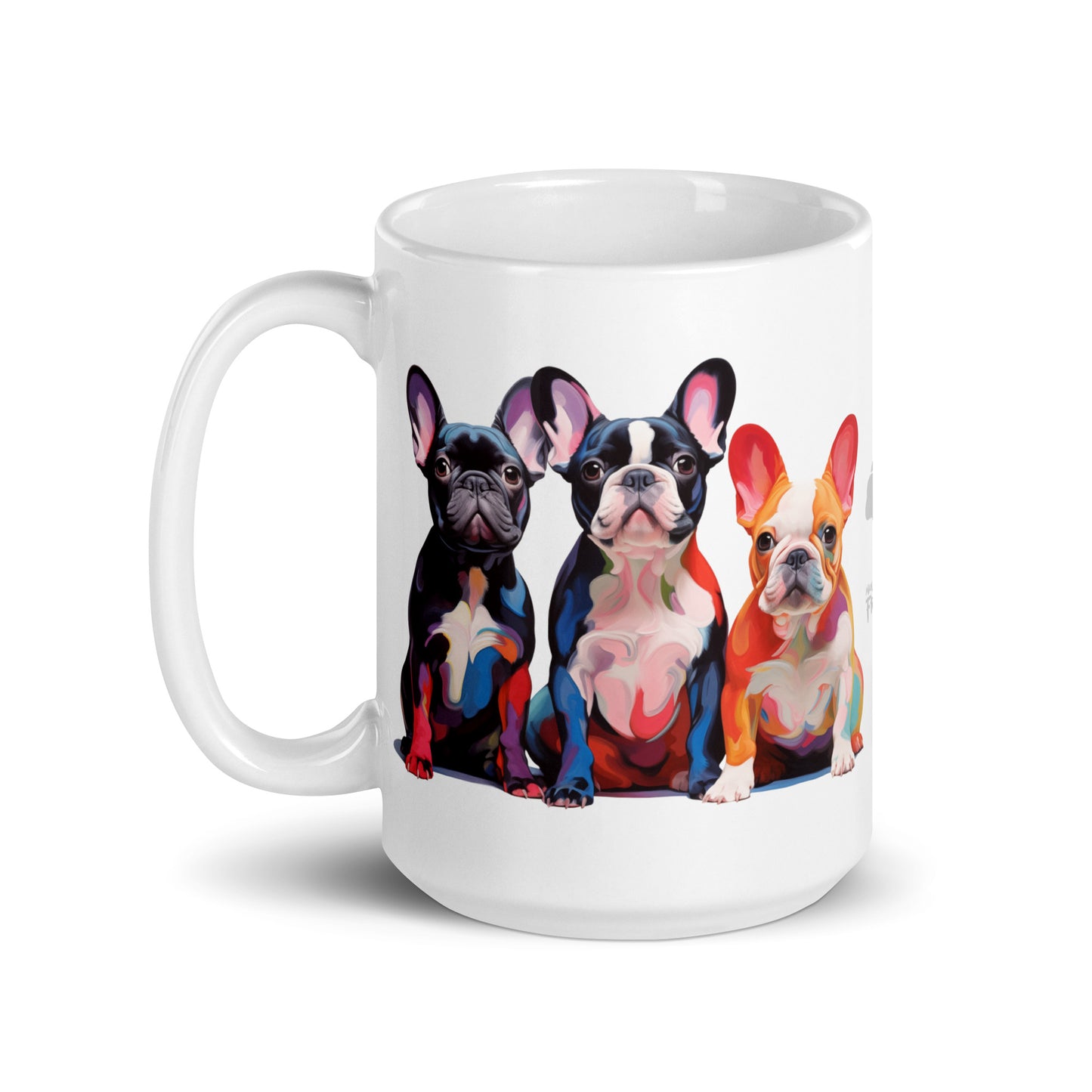 Three Frenchies White Mug