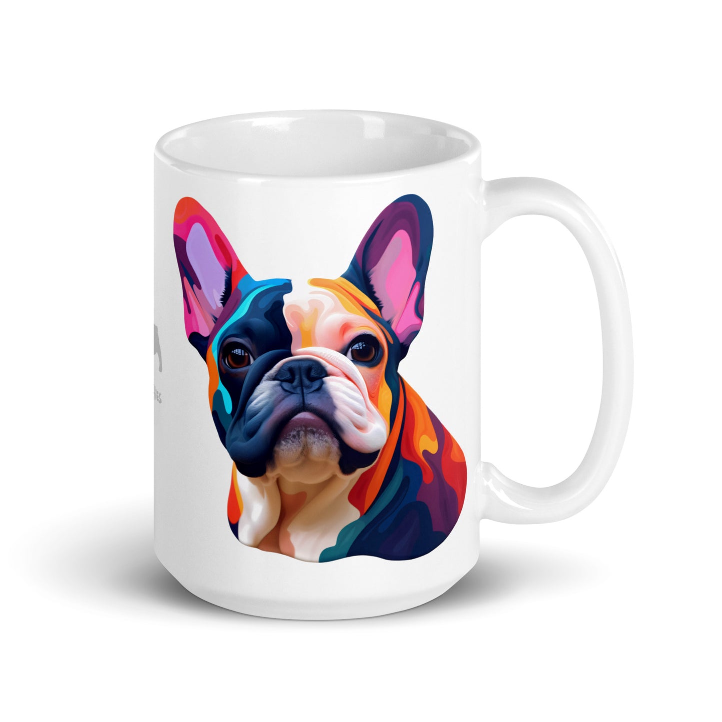 Vivid Pied Frenchie White Mug