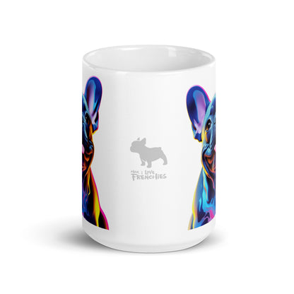 Neon Frenchie White Mug