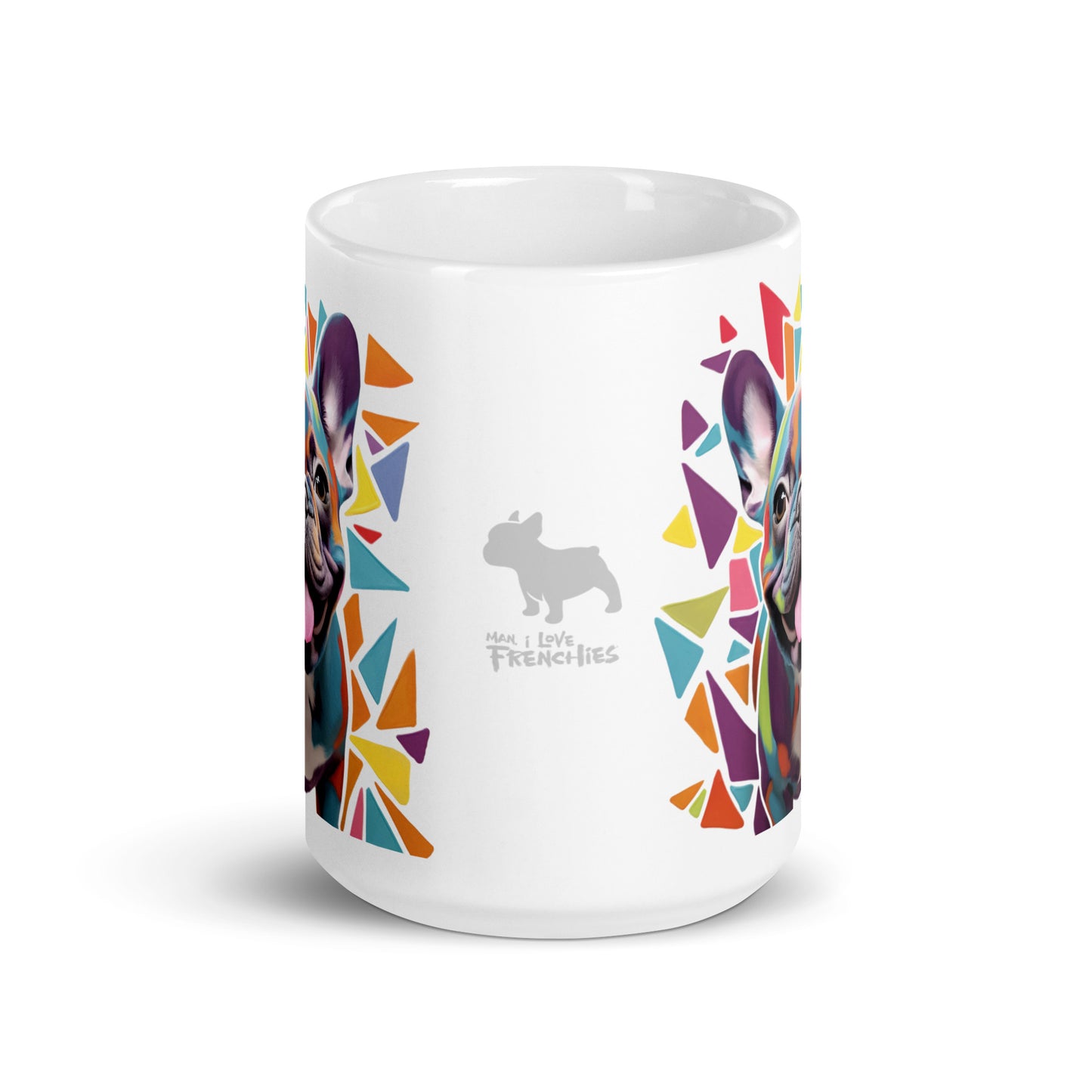 Geometric Frenchie White Mug