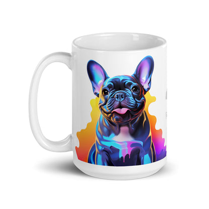 Neon Blue White Mug