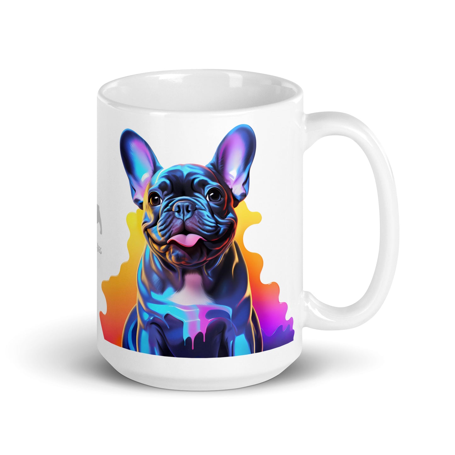 Neon Blue White Mug