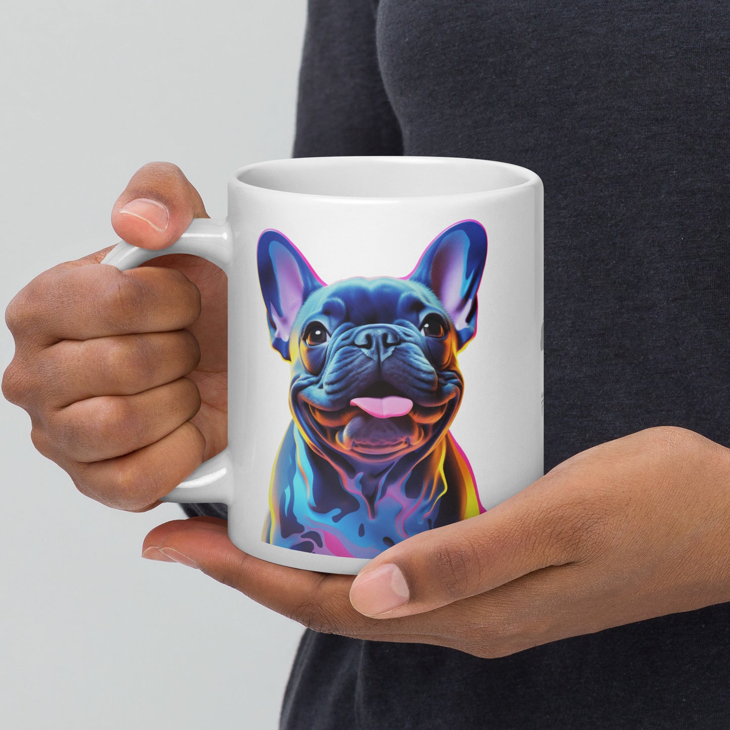 Neon Frenchie White Mug