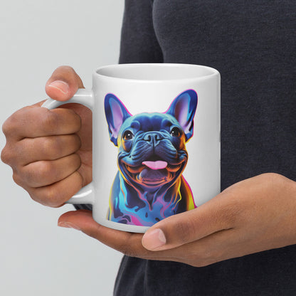 Neon Frenchie White Mug