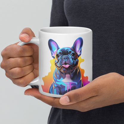 Neon Blue White Mug