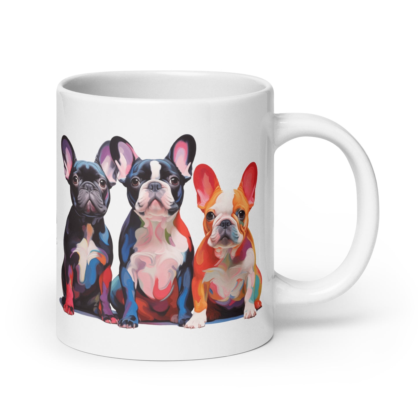 Three Frenchies White Mug