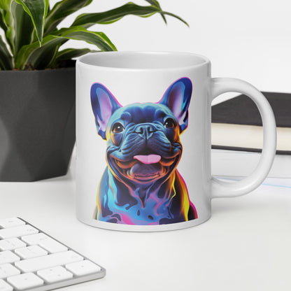 Neon Frenchie White Mug