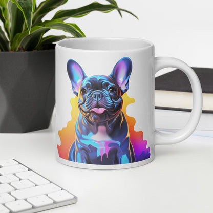 Neon Blue White Mug