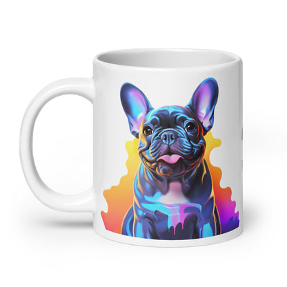 Neon Blue White Mug