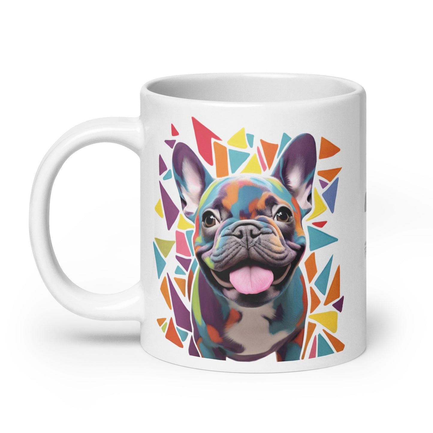 Geometric Frenchie White Mug