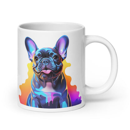 Neon Blue White Mug