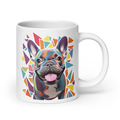 Geometric Frenchie White Mug